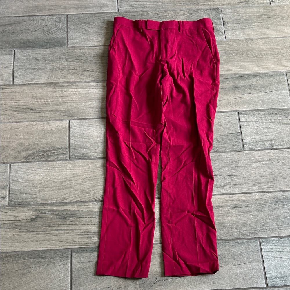Topman Magenta Dress Pants - Tailored Straight Leg